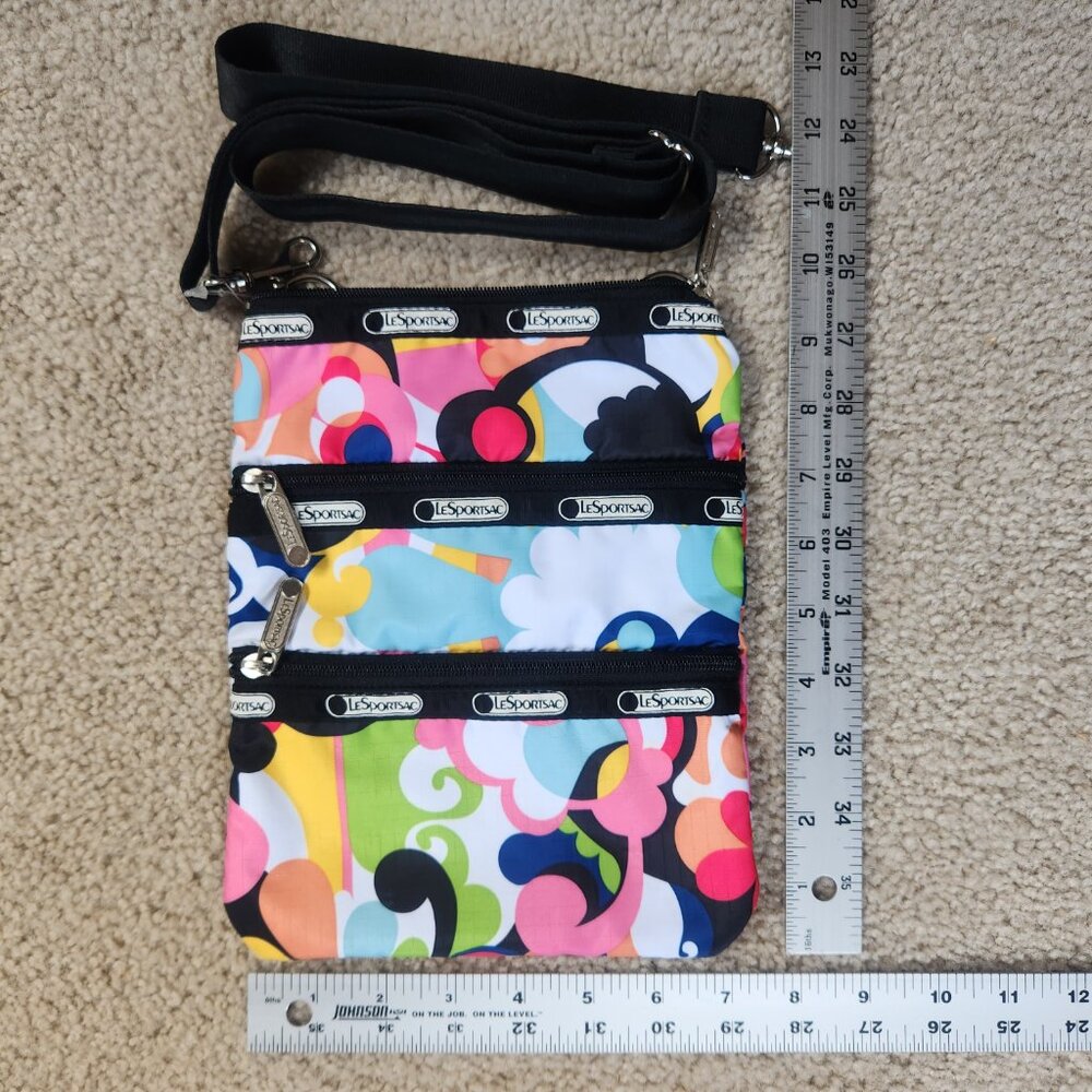 LeSportsac 3 zippered crossbody bag organizing pouch - Picture 3 of 14